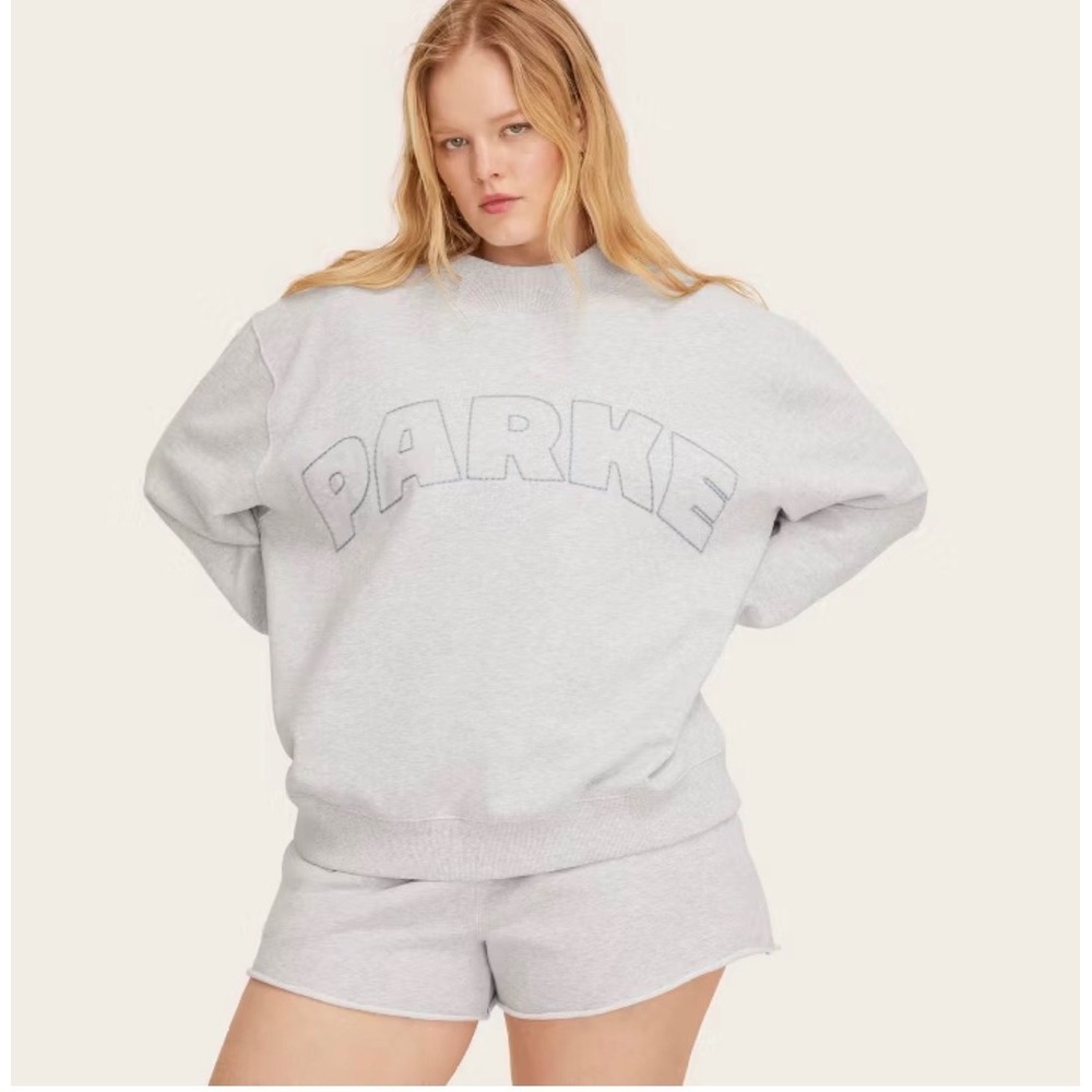 Mockneck Pullover Sweatshirt - Parke x Target Heather Logo stitch NWT L XL